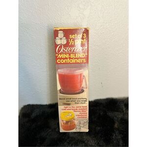 Vintage- 3 Oster Osterizer Mini Blend  Containers-NEW NEVER USED